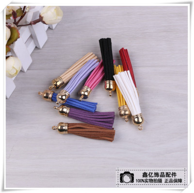 Gold plated accessories long leather tassel manufacturers direct gold-plated head tassel creative