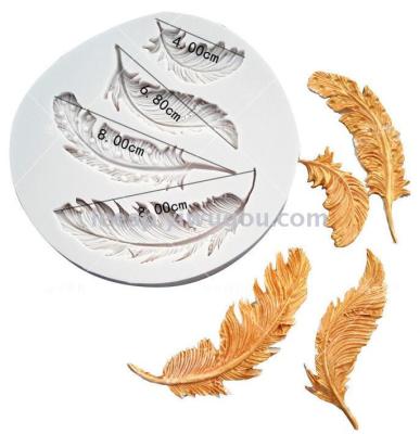Fondant mold 4pcs feather cake mold dry Pace chocolate mold silicone cake mold