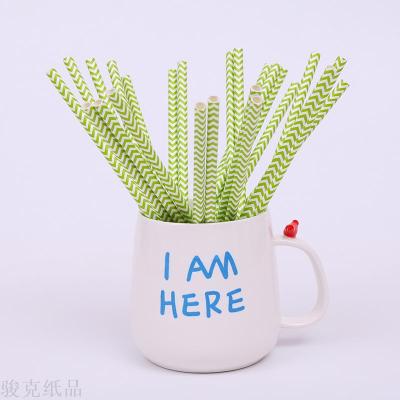 Drink hot direct European and American birthday party green wave food-grade color paper straw