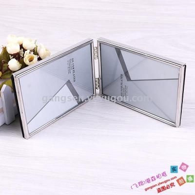 European exquisite double - sided folding metal frame table hanging wall silver - plated frame