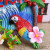 Spanish World Travel Memorial Refrigerator Stickers Parrot Resin Stickers