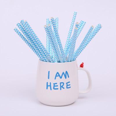 Drink environmental paper straw light blue wave drink creative glass drinking straw color art straw