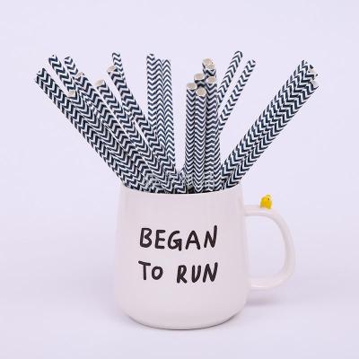 Drink environmental paper straw light blue wave drink creative glass drinking straw color art straw