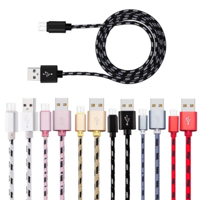2A Tiger Pattern Aluminum Alloy Braided Data Cable 1 M Android Mobile Phone Data Cable