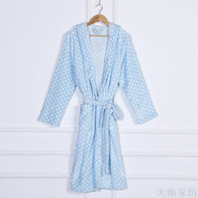 Zhendong Korean Style Long Women's Pajamas High-End Custom Flannel Printed Bathrobe in Stock Wholesale