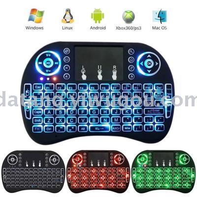 MINI i8 flying squirrel with touchpad three-color backlight 2.4G mini wireless keyboard