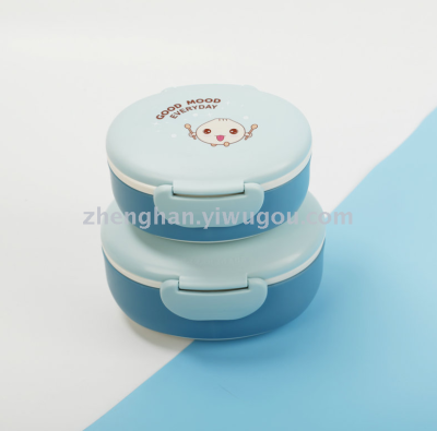 Oval plastic lunch box double lunch box microwave lunch box