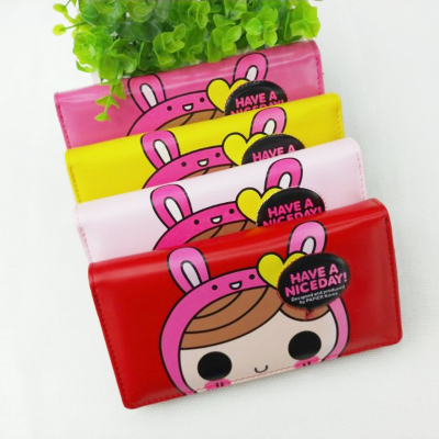 Korean cute cartoon two-off long zipper wallet / cute girl wallet / girl wallet