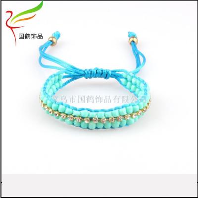 Hand-woven bracelet bohemian beaded glass beads diamond bracelet
