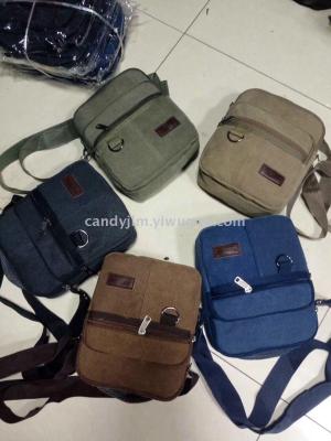 New tide men Shoulder Messenger bag wholesale Korean canvas leisure bag outdoor multi-functional travel bag