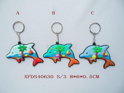 Creative PVC cartoon shark high quality key chain soft plastic tourism souvenirs