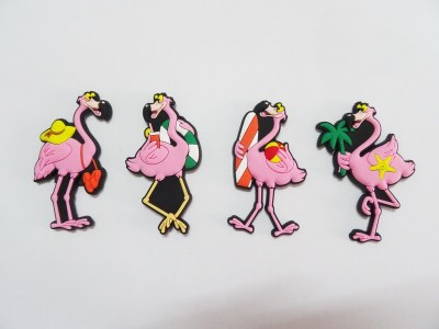 Creative PVC cartoon flamingo high quality refrigerator stickers soft plastic tourism souvenirs