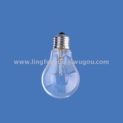 Old fashioned incandescent lamp screw bayonet A60 ordinary transparent E27100W tungsten filament lamp warm and bright