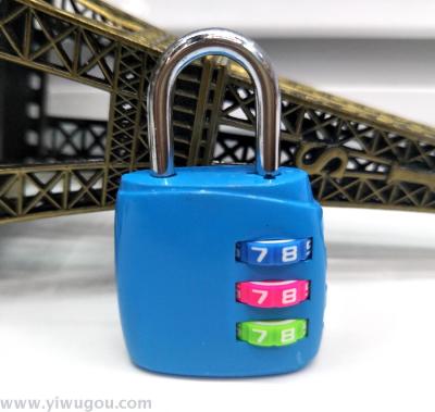 High quality 3 digits colorful dials Combination Padlock,Promotional Combination Lock