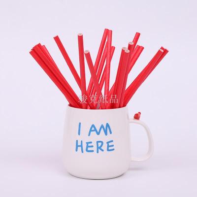 【Drink】 red solid color kraft straw Wedding party environmental custom paper straw