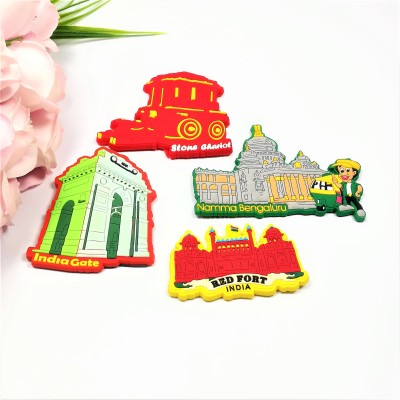 pvc soft travel India commemorative fridge magnet paste cartoon magnetic stickers factory custom