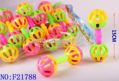Baby toy baby's hand rang bell ring bell double head bell F21788