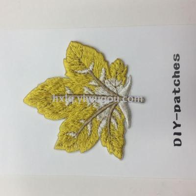 New DIY Embroidered Maple Leaf Flower Head Clothing Decorative Jewelry Can Be Used as Hairpin Duck Clip