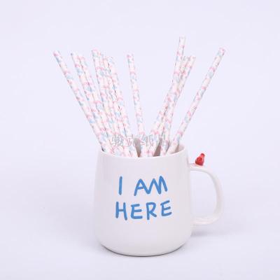 Manufacturer's direct sale can degrade environmental friendly kraft paper straw with color foot print