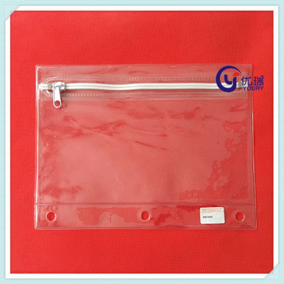Transparent PVC stationery zipper bag plstic fialm receiving bag PVC soft packing bag