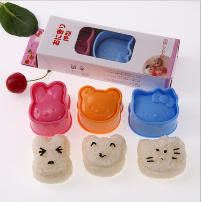 HelloKITTY rabbit + bear + cat rice ball sushi mold children rice ball mold