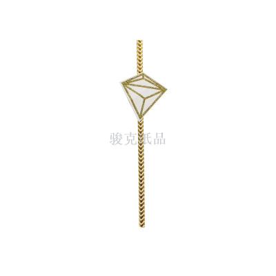 Hot selling foreign trade environmental biodegradable patch kraft straw diamond laminate straw