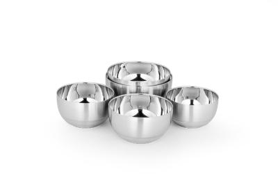 Big wood stainless steel double - layer heat - proof and hot - proof children with rice bowl.