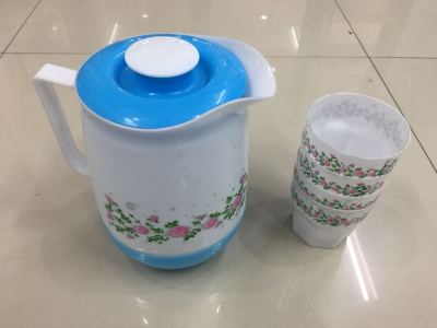 Plastic Kettle with Cup Can Hold Boiling Water Tasteless Home Use Set Water Pitcher Plastic Heat Resistant Cold Water Jug Water Cup