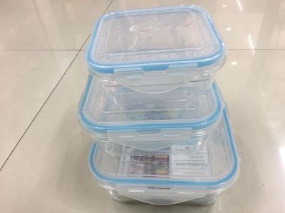 Transparent Plastic Lunch Box round Kitchen Refrigerator Lunch Box Storage Bento Box