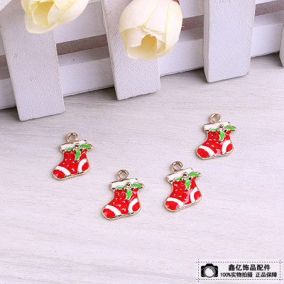 Checking accessories alloy dripping oil, lovely Christmas stocking pendant pendant hanging ornaments