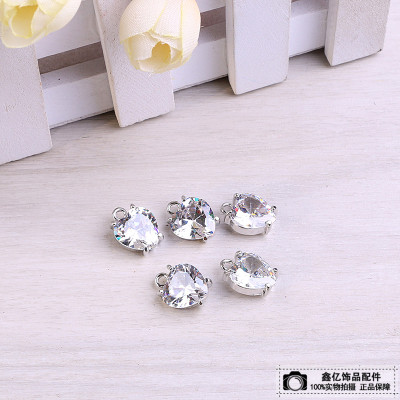Fashion Ornament Necklace Earrings Alloy Zircon Pendant Handmade DIY Decorations Material Accessories