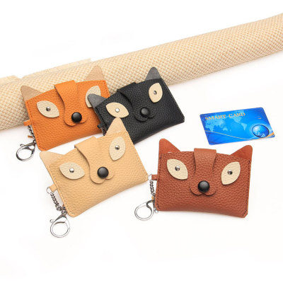 Creative cute fox card bag small card bag girl's bus card hang bag