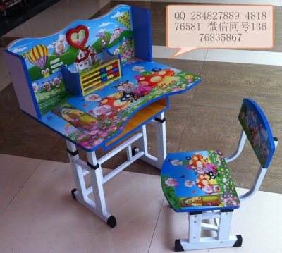 The factory sells the indoor baby to learn the table of many patterns to learn the supporting tables and chairs