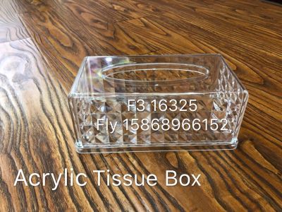 Acrylic Tissue Box   Clear rectangle table organizer diamond