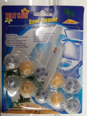 Basket blue bubble toilet cleaner