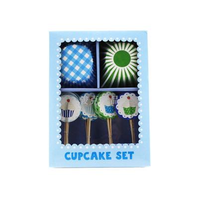 The blue bottom white spot cake cupcake cake cup-set party can customize the cake cup set