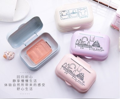 New creative simple cartoon printing soap bathroom with a covered soap box soap box soap