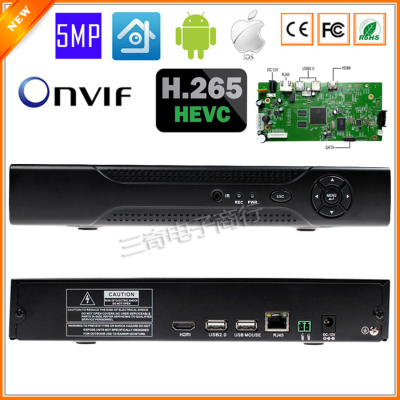 Max 4K Output H.265 Multi Language CCTV NVR 4CH 5MP NVR For H.265 H.264 IP Camera ONVIF 2.0 Wifi RS485 PTZ