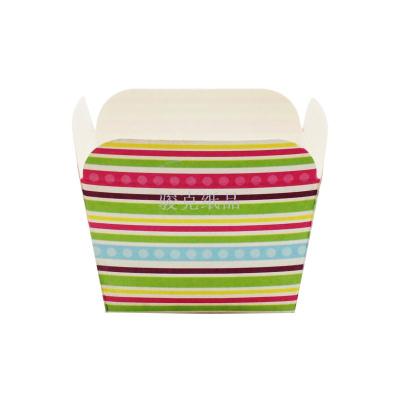 Color horizontal stripes square cupcake party can customize the green cake cup square cup