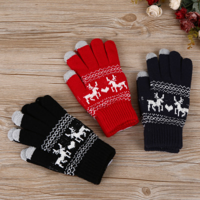 Children's winter warm five finger plush gloves adult winter warm velvet towel gloves.