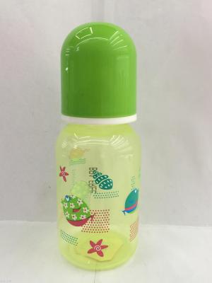 Transparent color bottle cartoon printing without the handle transparent cover PP milk bottle