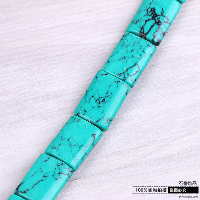 The turquoise square square square flat tube bead piece of beads of the buddhist beads diy accessories