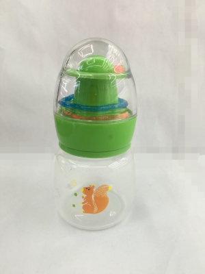The standard mouth cartoon transparent printing and shake the bell cover 60ML juice bottle feeding bottle