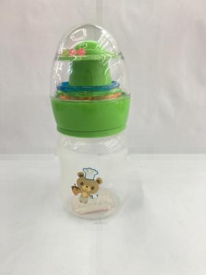 Standard mouth cartoon transparent printing and rolling bell lid 70ML juice bottle feeding bottle