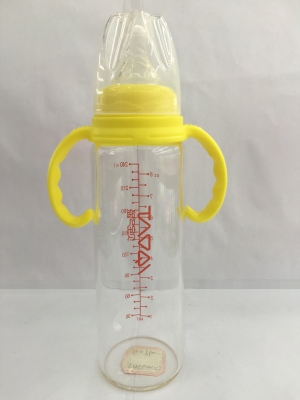 A straight glass print with a handle with a pin-top, 240ML bottle