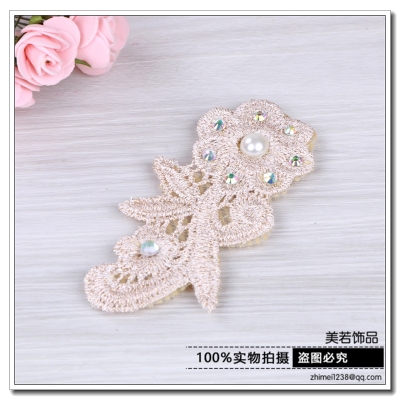 Korean bowknot flower belt diamond bangs stick lace pearl magic stick