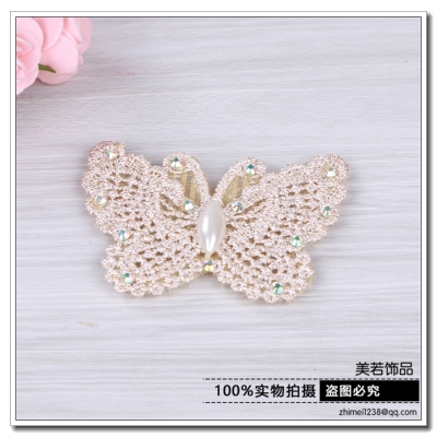Cute little kid hair patch magic patch Velcro butterfly lace bangs
