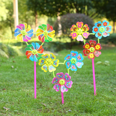 Children creative outdoor tradition nostalgic happy bear infested small windmill small toys