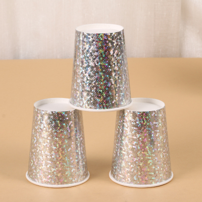 Manufacturer's direct selling creative new double-layer dazzle cup paper cup with thick outdoor disposable cups.