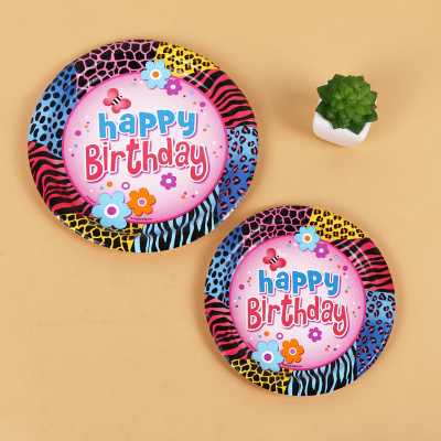 The factory sells the new birthday party dinner plate paper plate outdoor disposable plate.